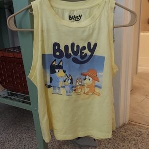BLUEY Yellow Character Casual Cotton Tank Top Womens XS